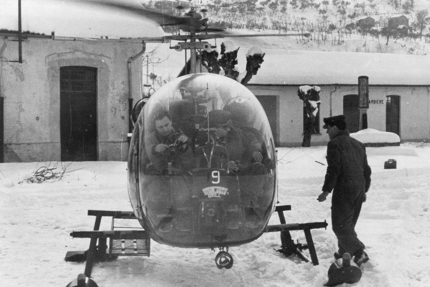 Sandro Morriconi cronista in elicottero